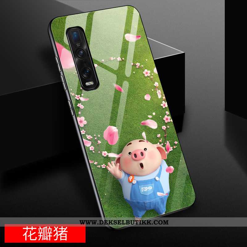 Etui Oppo Find X2 Pro Cartoon Av Personlighet Glass Kreativ Gul, Deksel Oppo Find X2 Pro Vakker Tilb