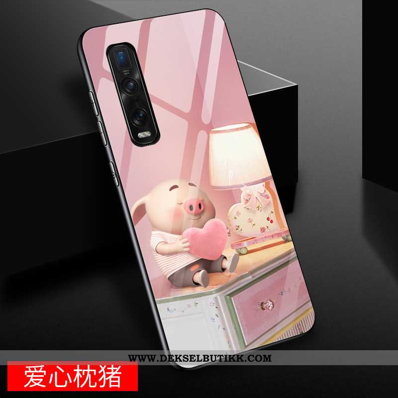 Etui Oppo Find X2 Pro Cartoon Av Personlighet Glass Kreativ Gul, Deksel Oppo Find X2 Pro Vakker Tilb