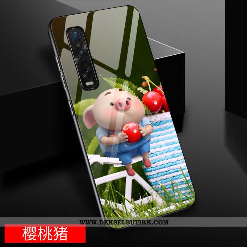 Etui Oppo Find X2 Pro Cartoon Av Personlighet Glass Kreativ Gul, Deksel Oppo Find X2 Pro Vakker Tilb