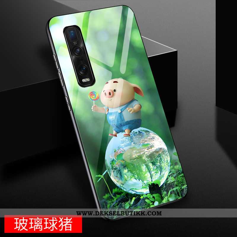 Etui Oppo Find X2 Pro Cartoon Av Personlighet Glass Kreativ Gul, Deksel Oppo Find X2 Pro Vakker Tilb