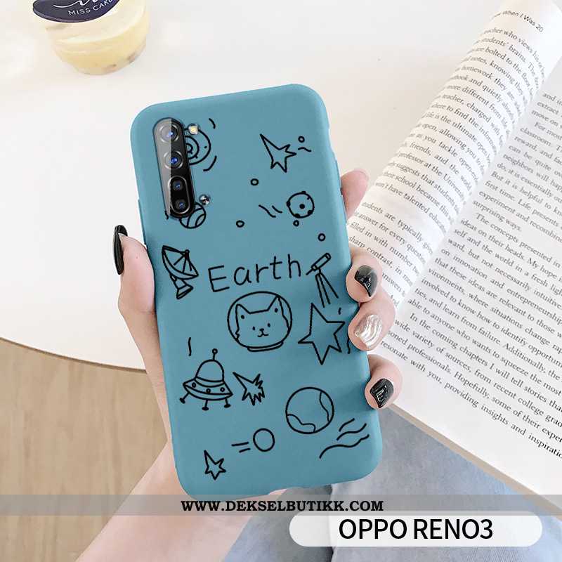 Etui Oppo Reno 3 Beskyttelse Silikon Anti-fall Deksel Grønn, Oppo Reno 3 Av Personlighet Billig