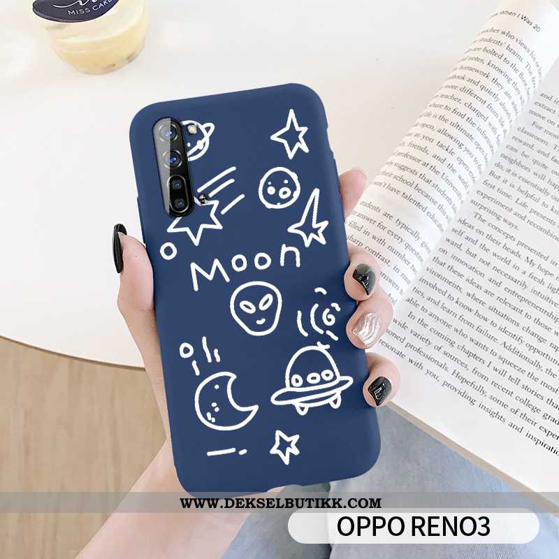 Etui Oppo Reno 3 Beskyttelse Silikon Anti-fall Deksel Grønn, Oppo Reno 3 Av Personlighet Billig