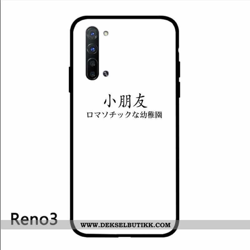 Etui Oppo Reno 3 Glass Liten Lovers Beskyttelse Svart, Deksel Oppo Reno 3 Av Personlighet På Nett