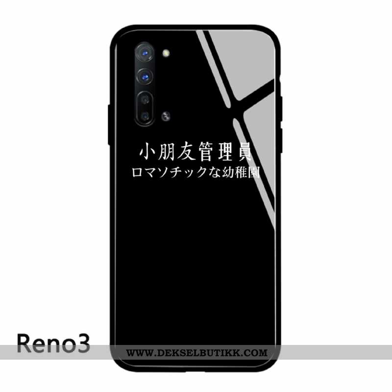 Etui Oppo Reno 3 Glass Liten Lovers Beskyttelse Svart, Deksel Oppo Reno 3 Av Personlighet På Nett