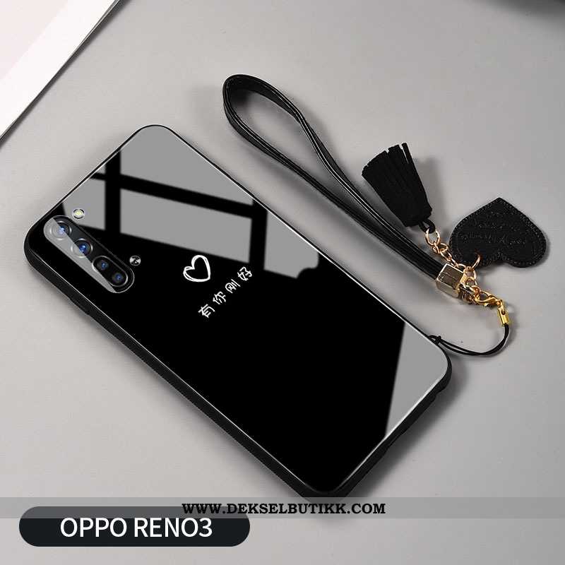 Etui Oppo Reno 3 Mote Lyse Glass Mobiltelefon Svart, Deksel Oppo Reno 3 Av Personlighet Salg