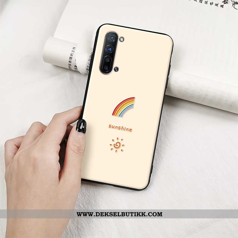 Etui Oppo Reno 3 Myke Relieff Vakker Beskyttelse Beige, Deksel Oppo Reno 3 Silikon Tilbud