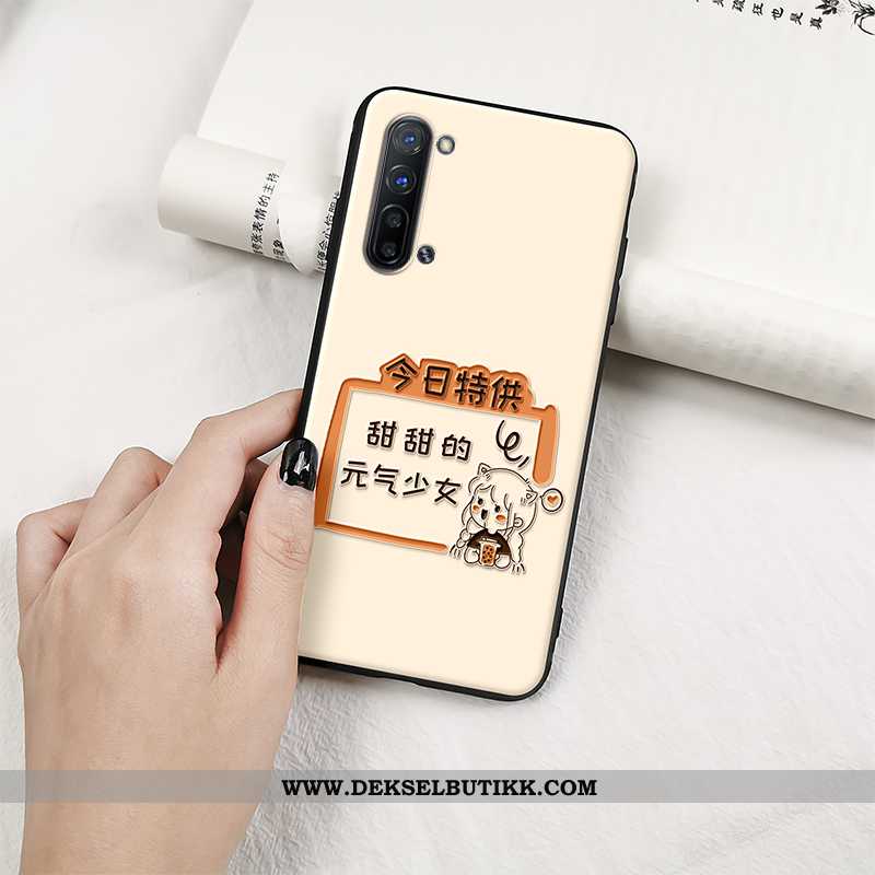 Etui Oppo Reno 3 Myke Relieff Vakker Beskyttelse Beige, Deksel Oppo Reno 3 Silikon Tilbud