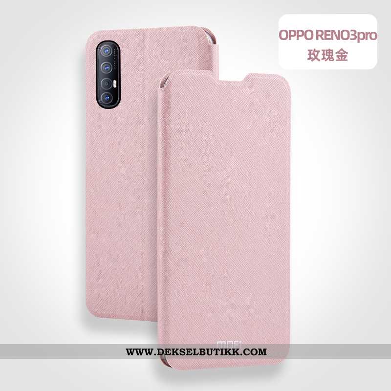 Etui Oppo Reno 3 Pro Beskyttelse Alt Inkludert Deksel Rosa, Oppo Reno 3 Pro Skinndeksel Rabatt