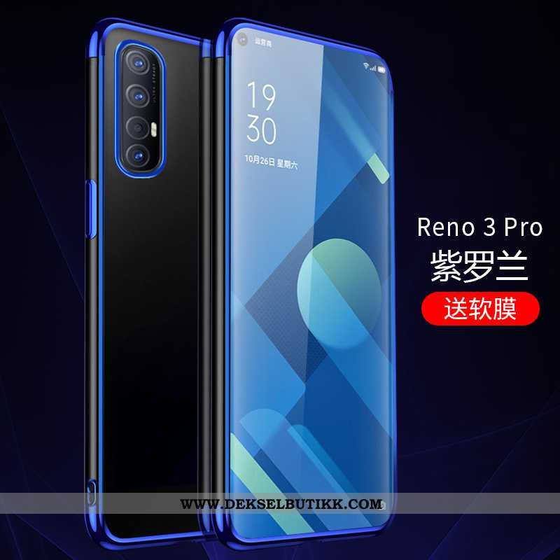 Etui Oppo Reno 3 Pro Gjennomsiktig Enkel Anti-fall Deksel Blå, Oppo Reno 3 Pro Silikon Til Salgs