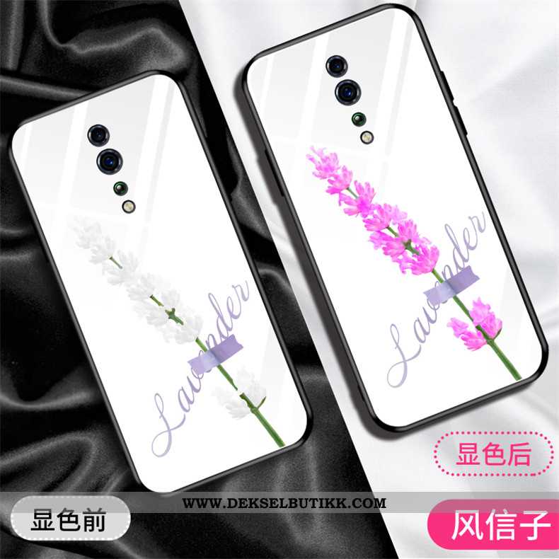 Etui Oppo Reno Z Hengende Nakke Glass Blomster Hvit Hvitt, Deksel Oppo Reno Z Trend Til Salgs