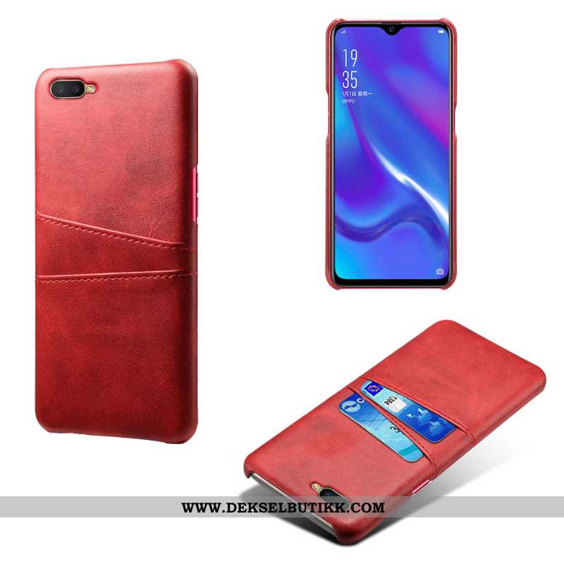 Etui Oppo Rx17 Neo Skinn Lær Kort Anti-fall Grå, Deksel Oppo Rx17 Neo Beskyttelse Salg