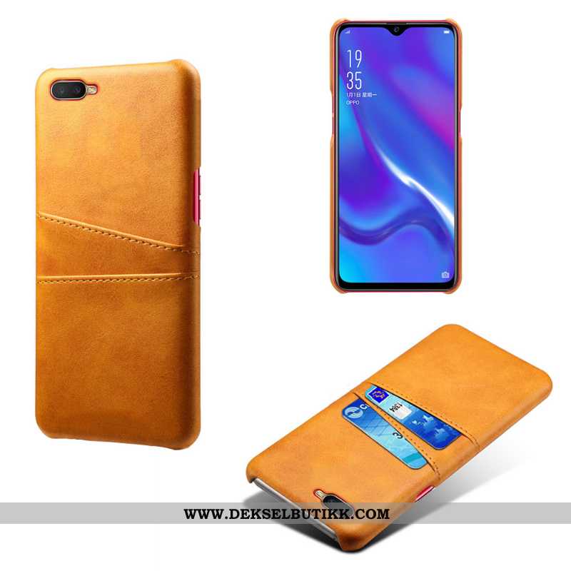 Etui Oppo Rx17 Neo Skinn Lær Kort Anti-fall Grå, Deksel Oppo Rx17 Neo Beskyttelse Salg