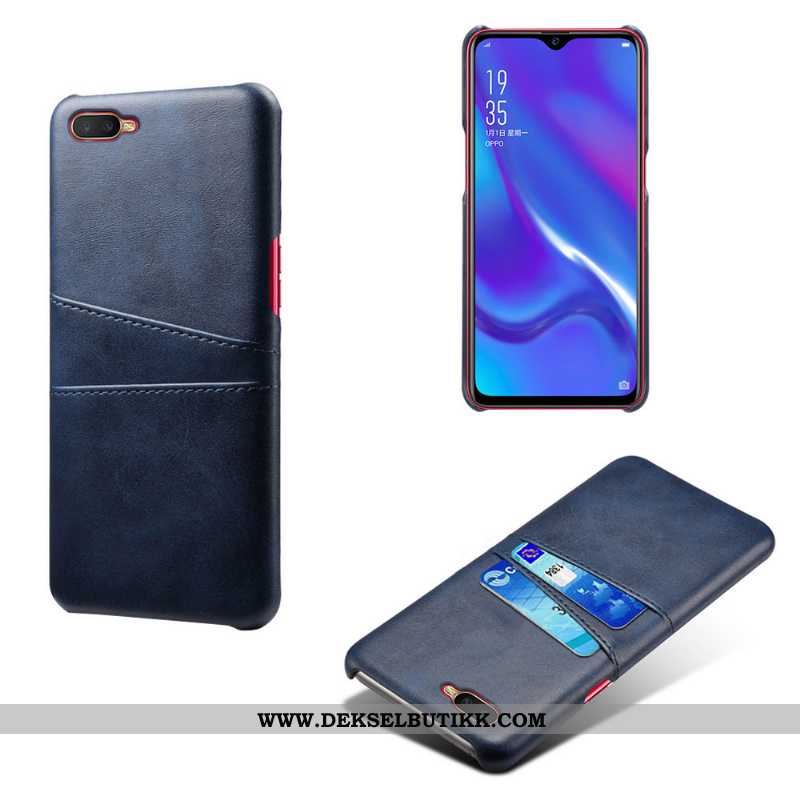 Etui Oppo Rx17 Neo Skinn Lær Kort Anti-fall Grå, Deksel Oppo Rx17 Neo Beskyttelse Salg