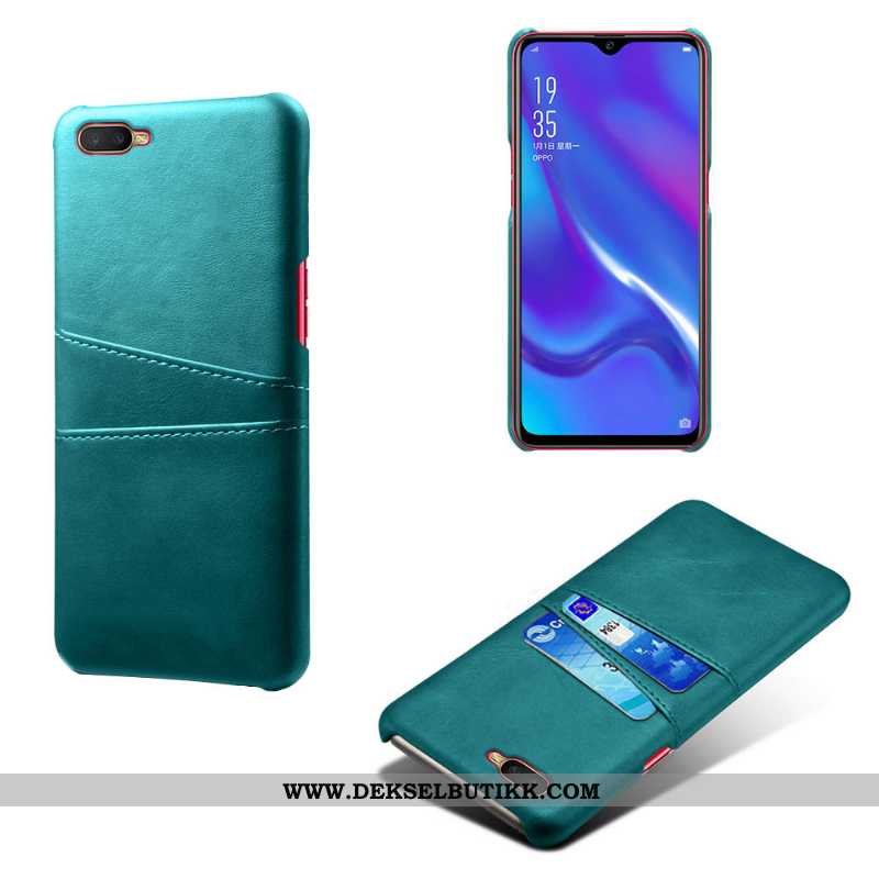 Etui Oppo Rx17 Neo Skinn Lær Kort Anti-fall Grå, Deksel Oppo Rx17 Neo Beskyttelse Salg