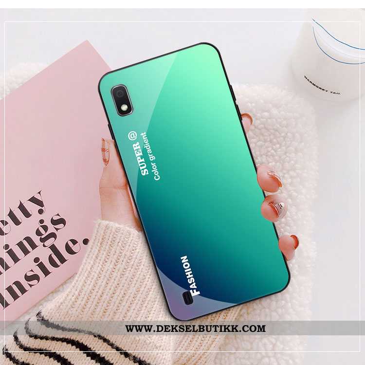 Etui Samsung Galaxy A10 Glass Grønn Stjernene Gradient, Deksel Samsung Galaxy A10 Av Personlighet Ti