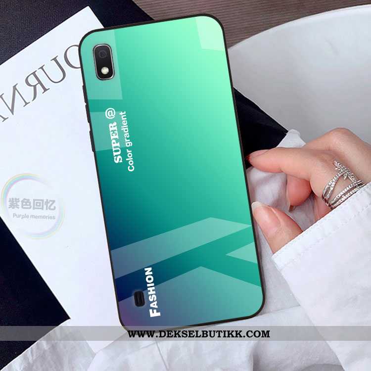 Etui Samsung Galaxy A10 Glass Grønn Stjernene Gradient, Deksel Samsung Galaxy A10 Av Personlighet Ti