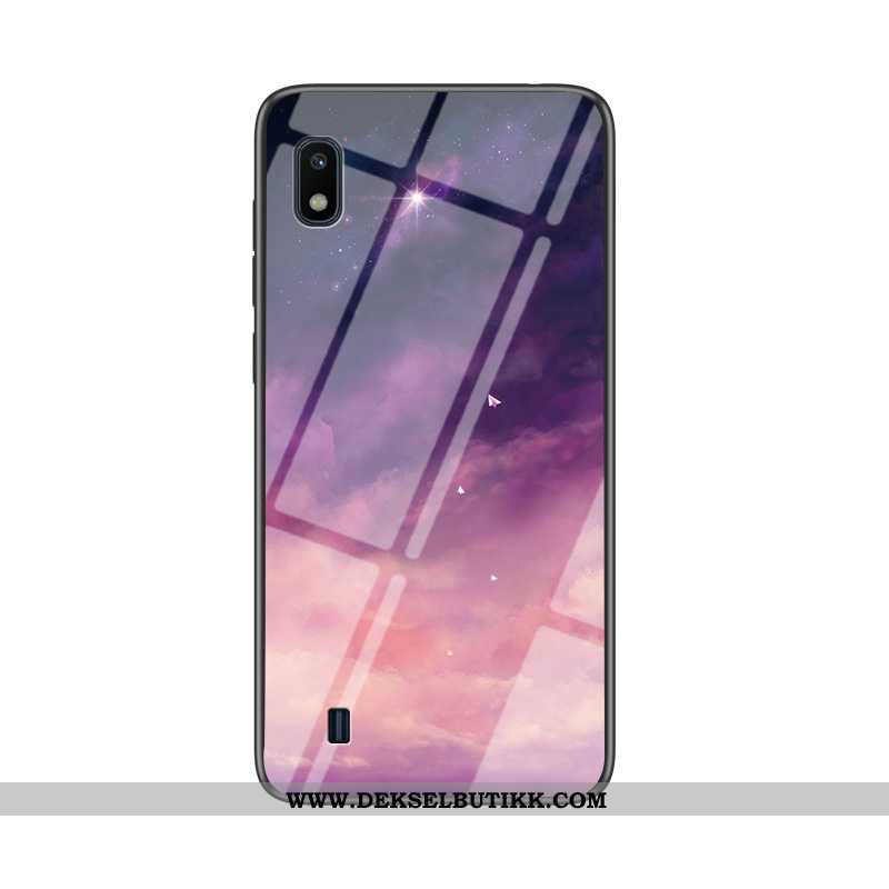 Etui Samsung Galaxy A10 Glass Mørkblå Net Red Beskyttelse Mørkeblå, Deksel Samsung Galaxy A10 Mote T