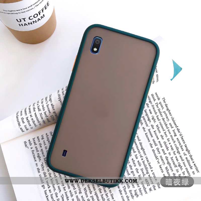 Etui Samsung Galaxy A10 Silikon Myke Alt Inkludert Lovers Grønn, Deksel Samsung Galaxy A10 Nubuck Ti