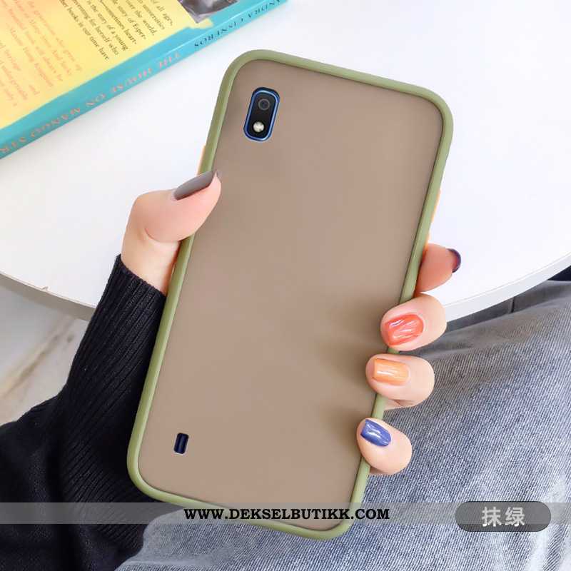 Etui Samsung Galaxy A10 Silikon Myke Alt Inkludert Lovers Grønn, Deksel Samsung Galaxy A10 Nubuck Ti