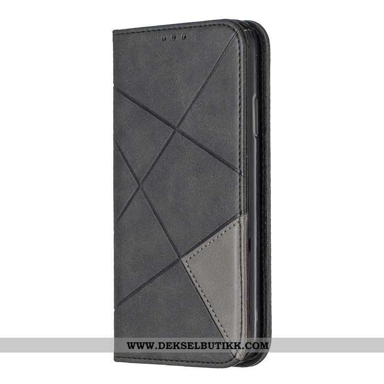 Etui Samsung Galaxy A10s Beskyttelse Folio Rombe Deksel Svart, Samsung Galaxy A10s Skinndeksel Kjøpe