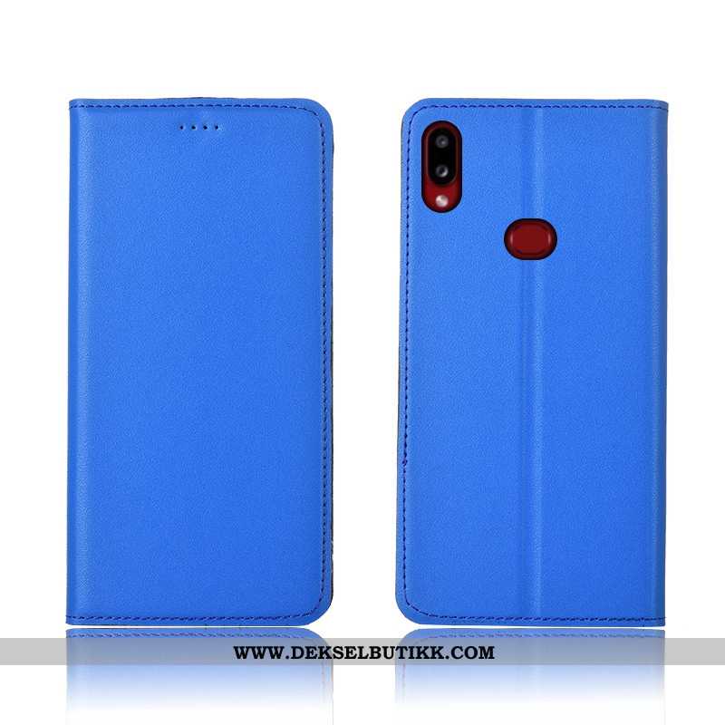 Etui Samsung Galaxy A10s Beskyttelse Stjernene Myke Nubuck Blå, Deksel Samsung Galaxy A10s Skinndeks