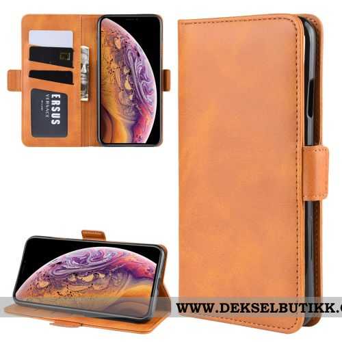 Etui Samsung Galaxy A20e Beskyttelse Spenne Folio Kort Gul, Deksel Samsung Galaxy A20e Skinndeksel B