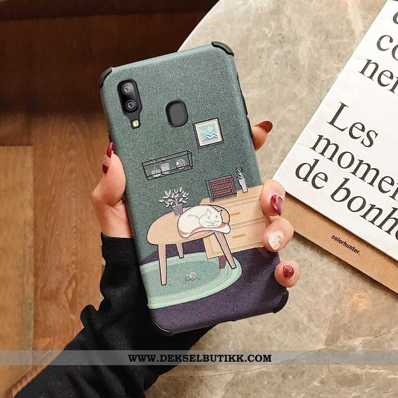 Etui Samsung Galaxy A20e Beskyttelse Stjernene Anti-fall Rosa, Deksel Samsung Galaxy A20e Nubuck Bil