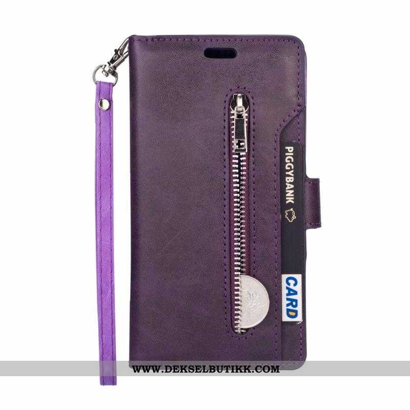 Etui Samsung Galaxy A20e Glidelås Folio Rosa Alt Inkludert, Deksel Samsung Galaxy A20e Skinndeksel B