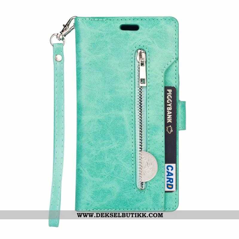 Etui Samsung Galaxy A20e Glidelås Folio Rosa Alt Inkludert, Deksel Samsung Galaxy A20e Skinndeksel B