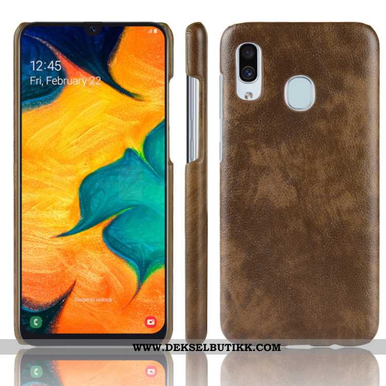 Etui Samsung Galaxy A20e Skinn Lær Mobiltelefon Hard Rød, Deksel Samsung Galaxy A20e Mønster Tilbud