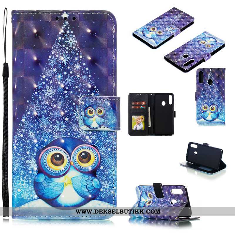 Etui Samsung Galaxy A20s Beskyttelse Anti-fall Cartoon Blå, Deksel Samsung Galaxy A20s Skinndeksel S