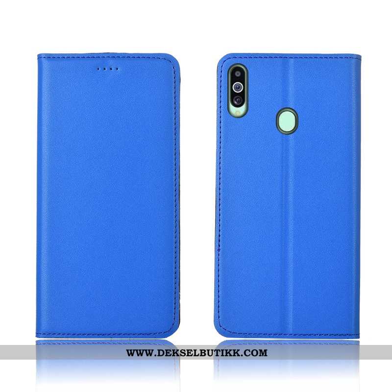 Etui Samsung Galaxy A20s Beskyttelse Nubuck Blå Nye, Deksel Samsung Galaxy A20s Skinndeksel Billig