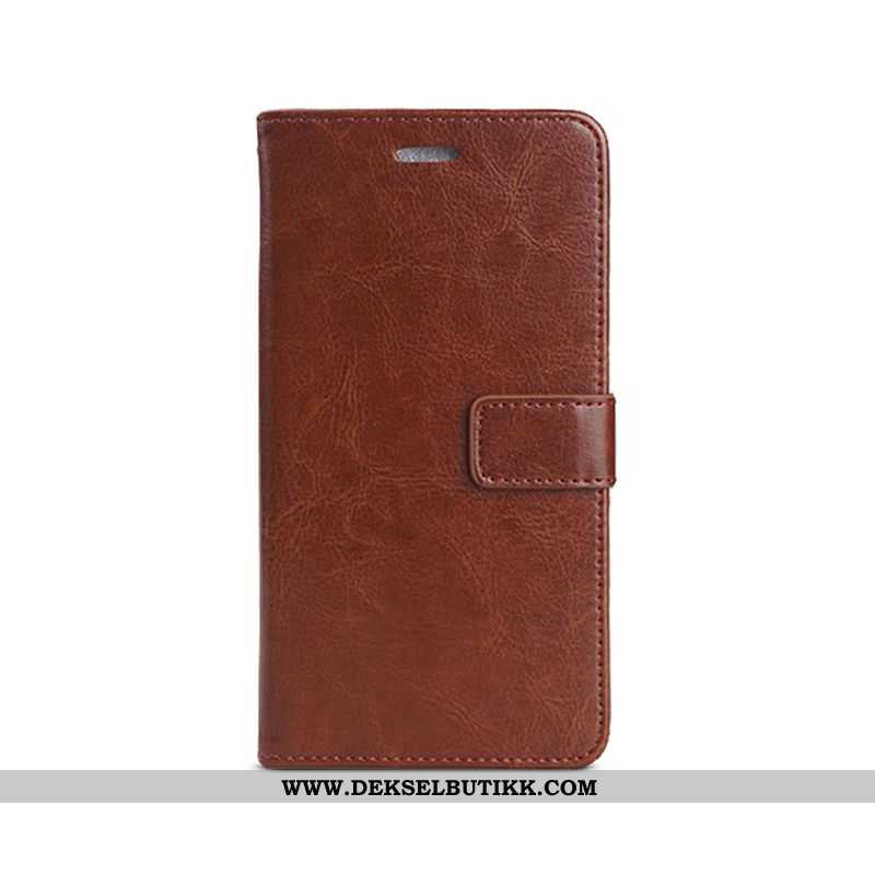 Etui Samsung Galaxy A20s Skinn Lær Beskyttelse Folio Business Brun, Deksel Samsung Galaxy A20s Silik