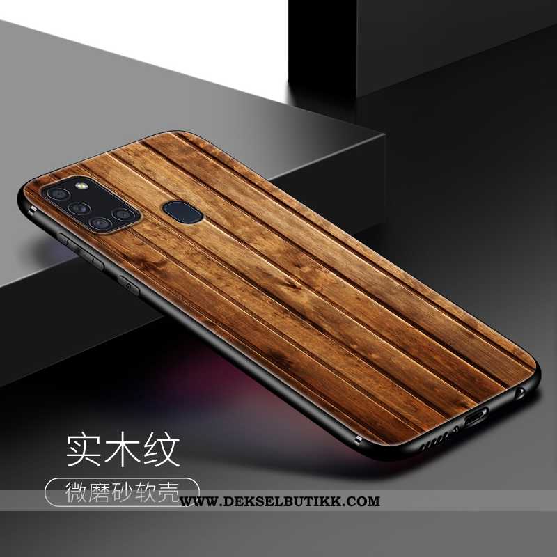 Etui Samsung Galaxy A21s Av Personlighet Stjernene Wood Silikon Brun, Deksel Samsung Galaxy A21s Møn