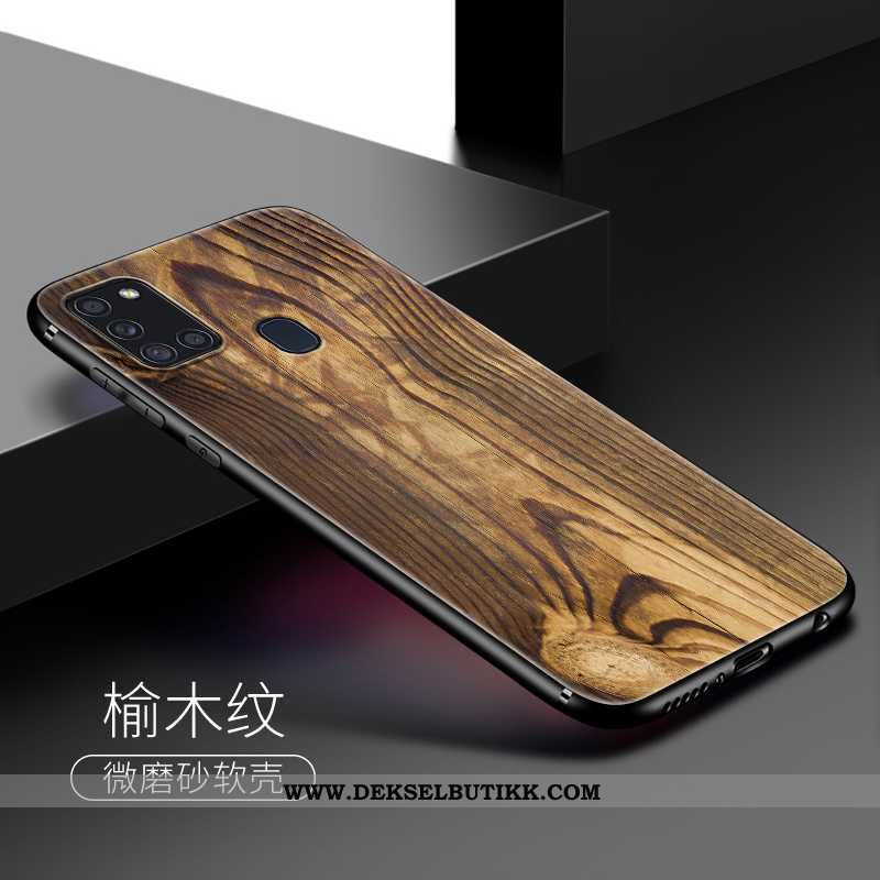 Etui Samsung Galaxy A21s Av Personlighet Stjernene Wood Silikon Brun, Deksel Samsung Galaxy A21s Møn