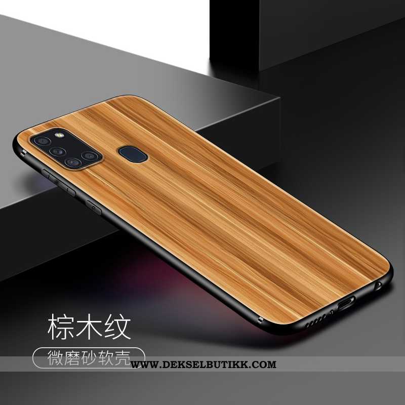 Etui Samsung Galaxy A21s Av Personlighet Stjernene Wood Silikon Brun, Deksel Samsung Galaxy A21s Møn