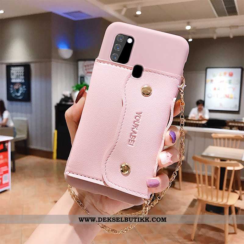 Etui Samsung Galaxy A21s Silikon Alt Inkludert Stjernene Gul, Deksel Samsung Galaxy A21s Lommebok Ti