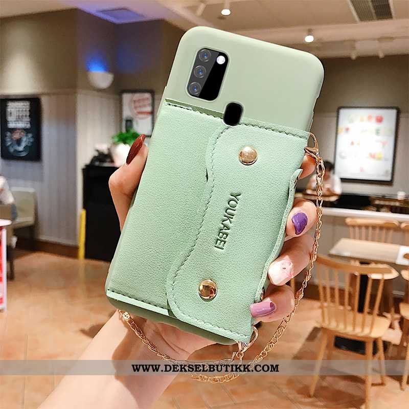 Etui Samsung Galaxy A21s Silikon Alt Inkludert Stjernene Gul, Deksel Samsung Galaxy A21s Lommebok Ti