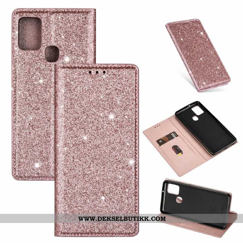 Etui Samsung Galaxy A21s Skinndeksel Rosa Deksel Spenne, Samsung Galaxy A21s Stjernene Billige