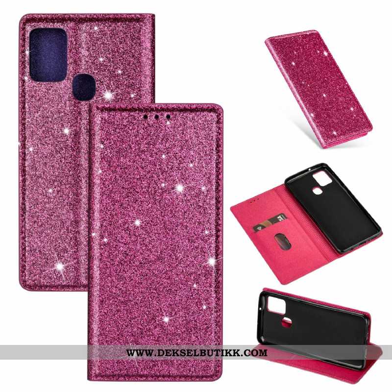 Etui Samsung Galaxy A21s Skinndeksel Rosa Deksel Spenne, Samsung Galaxy A21s Stjernene Billige