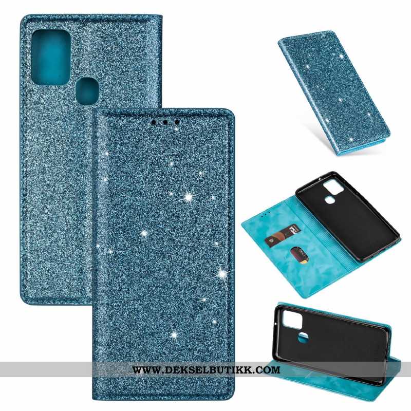 Etui Samsung Galaxy A21s Skinndeksel Rosa Deksel Spenne, Samsung Galaxy A21s Stjernene Billige