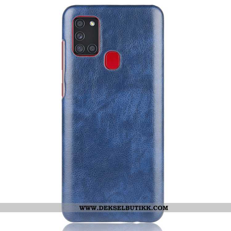 Etui Samsung Galaxy A21s Skinndeksel Skinn Lær Deksel Vintage Grå, Samsung Galaxy A21s Nubuck Til Sa