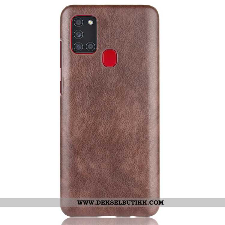 Etui Samsung Galaxy A21s Skinndeksel Skinn Lær Deksel Vintage Grå, Samsung Galaxy A21s Nubuck Til Sa