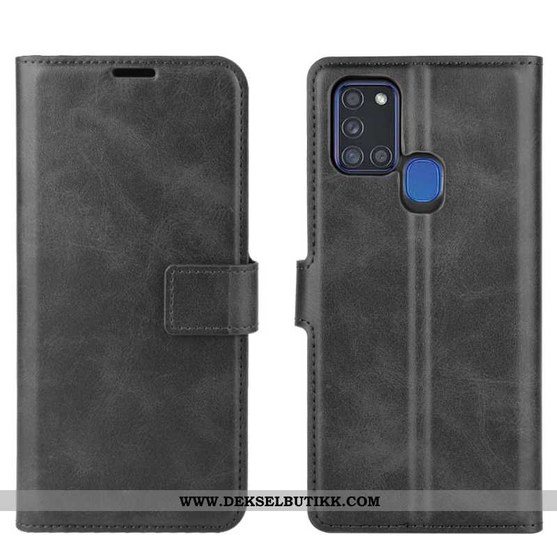 Etui Samsung Galaxy A21s Skinndeksel Spenne Cow Rød, Deksel Samsung Galaxy A21s Hengende Ornamenter 