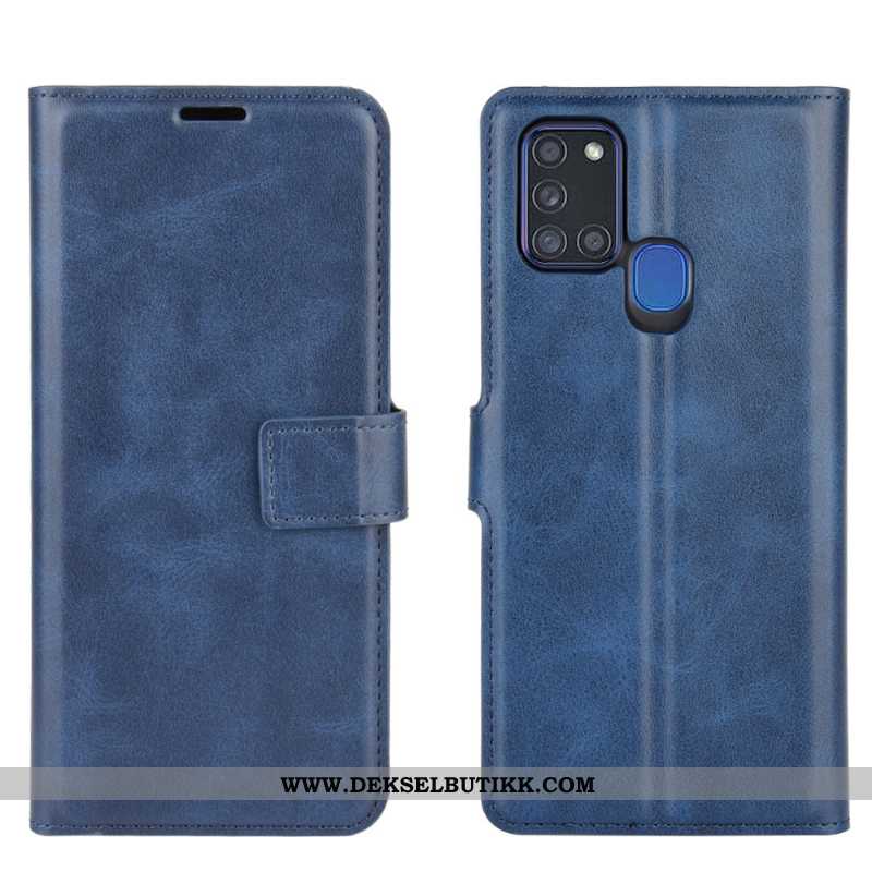 Etui Samsung Galaxy A21s Skinndeksel Spenne Cow Rød, Deksel Samsung Galaxy A21s Hengende Ornamenter 