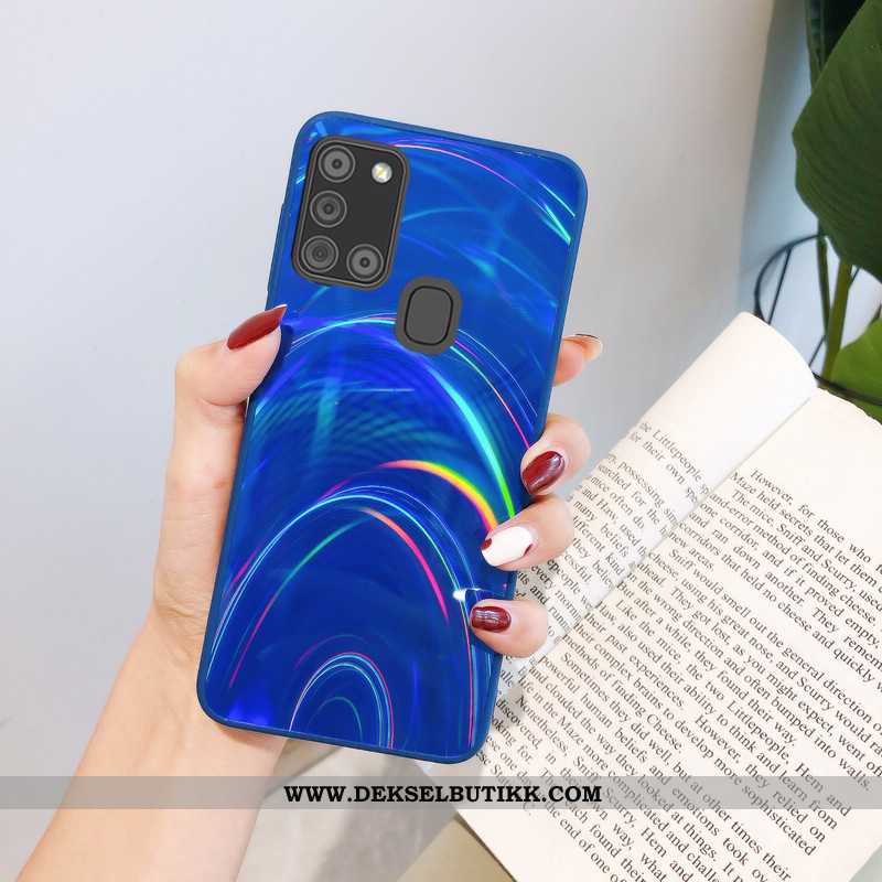 Etui Samsung Galaxy A21s Tynne Silikon Stjernene Dekompresjon Blå, Deksel Samsung Galaxy A21s Myke K