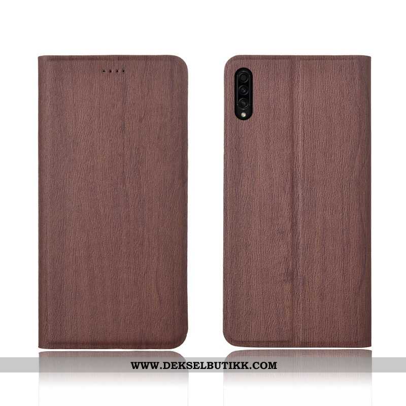 Etui Samsung Galaxy A30s Beskyttelse Brun Nubuck Anti-fall, Deksel Samsung Galaxy A30s Skinndeksel T