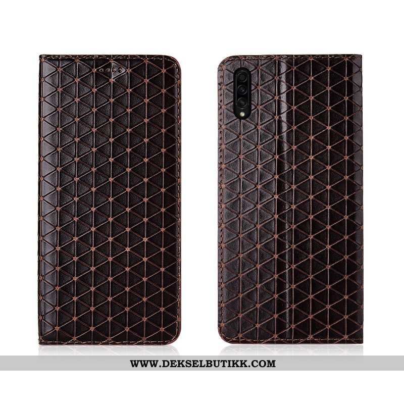 Etui Samsung Galaxy A30s Trend Brun Folio Nubuck, Deksel Samsung Galaxy A30s Myke Salg