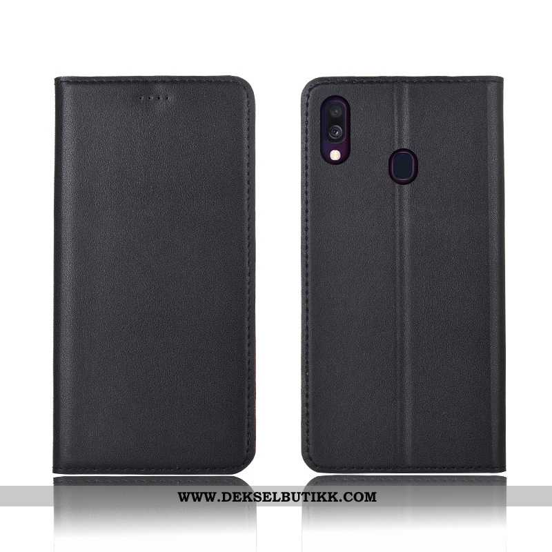 Etui Samsung Galaxy A40 Myke Alt Inkludert Nubuck Skinn Blå, Deksel Samsung Galaxy A40 Silikon Billi