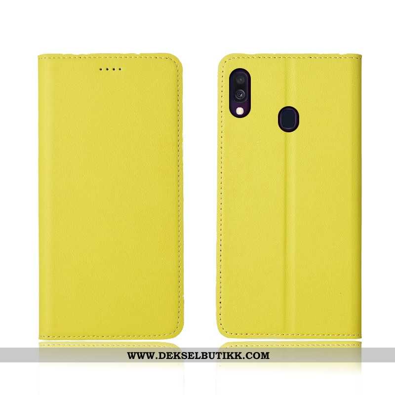 Etui Samsung Galaxy A40 Myke Alt Inkludert Nubuck Skinn Blå, Deksel Samsung Galaxy A40 Silikon Billi